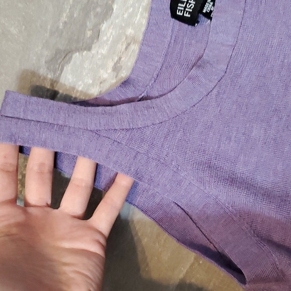 Eileen Fisher 100% merino wool Sleeveless Top. Heathered purple, pink touch. M. - Picture 8 of 11